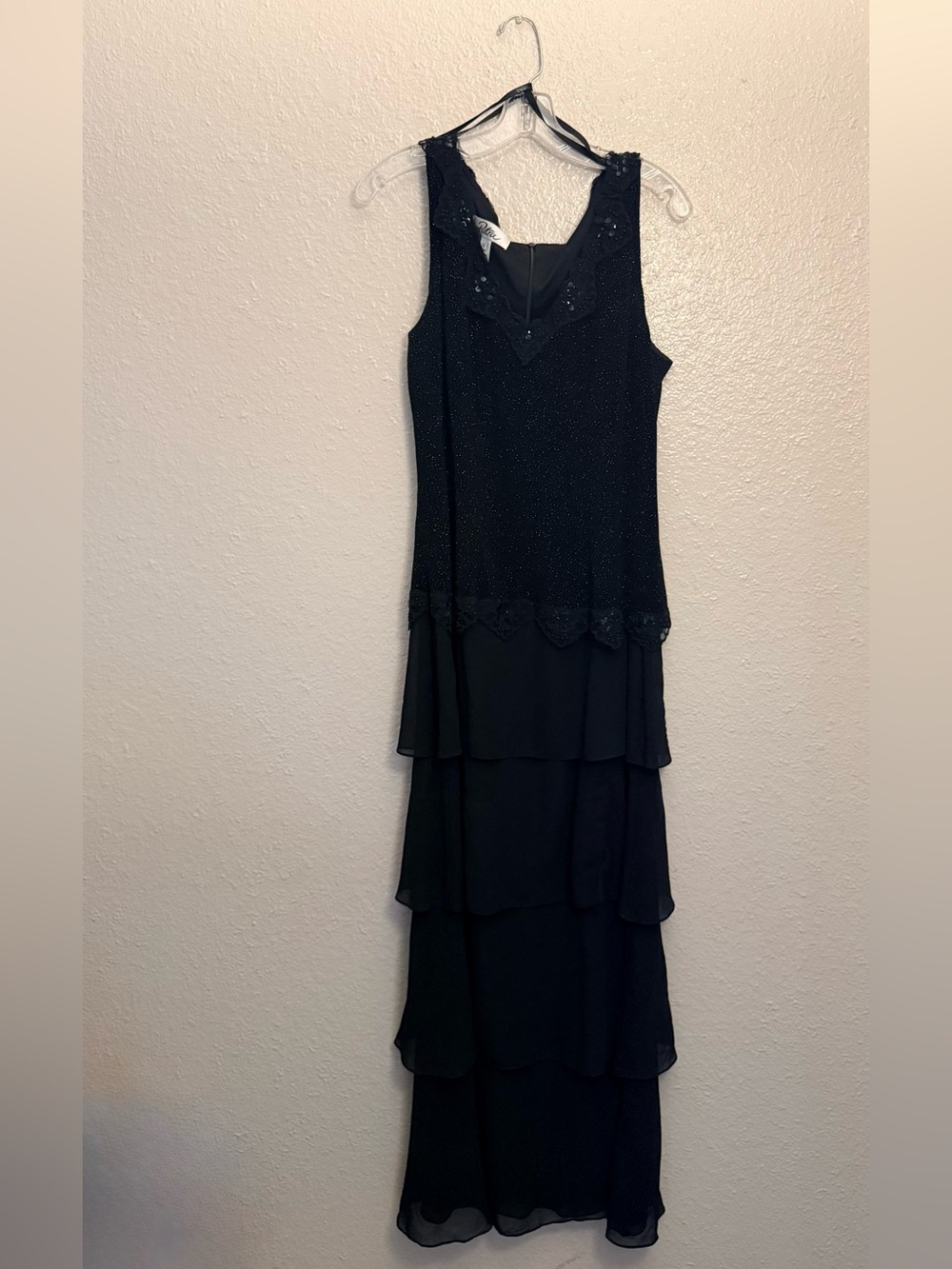 Elegant Black Tiered Evening Dress